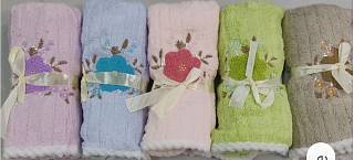 Полотенце м/ф в рубчик с кантом 35*75см.(кратно 5шт, упаковка)